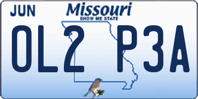 MO license plate OL2P3A