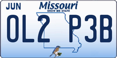 MO license plate OL2P3B