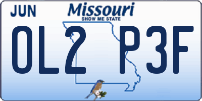 MO license plate OL2P3F