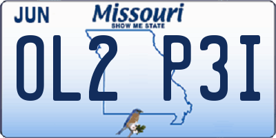 MO license plate OL2P3I