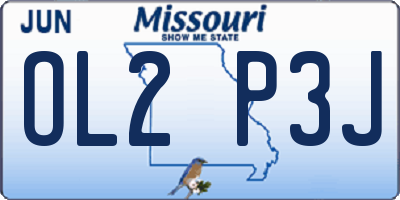 MO license plate OL2P3J