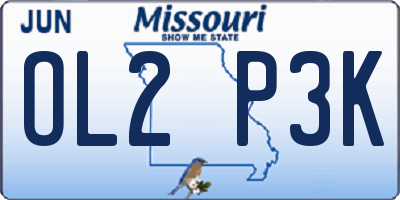 MO license plate OL2P3K