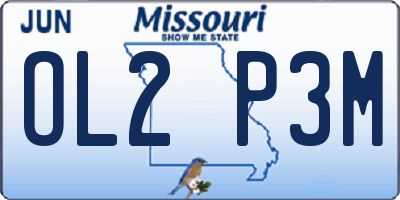 MO license plate OL2P3M