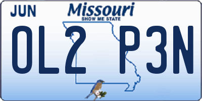 MO license plate OL2P3N