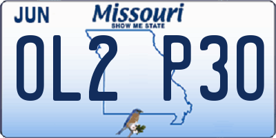 MO license plate OL2P3O