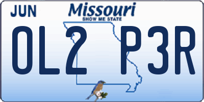 MO license plate OL2P3R