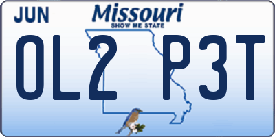 MO license plate OL2P3T
