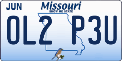 MO license plate OL2P3U