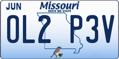 MO license plate OL2P3V