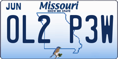 MO license plate OL2P3W