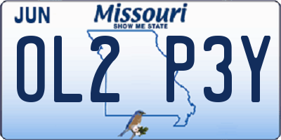 MO license plate OL2P3Y