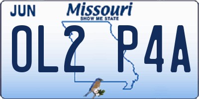 MO license plate OL2P4A
