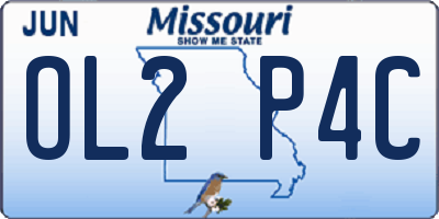 MO license plate OL2P4C