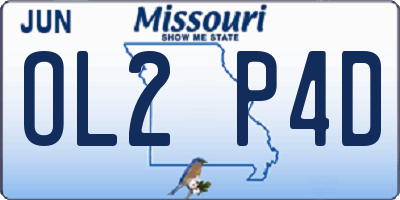MO license plate OL2P4D