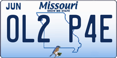 MO license plate OL2P4E