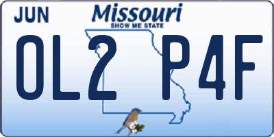 MO license plate OL2P4F