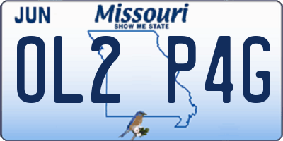 MO license plate OL2P4G