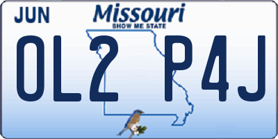 MO license plate OL2P4J