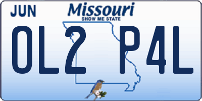 MO license plate OL2P4L