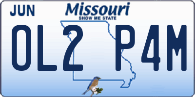 MO license plate OL2P4M
