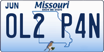 MO license plate OL2P4N