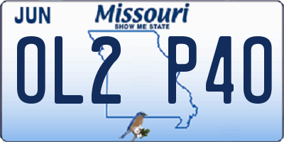 MO license plate OL2P4O