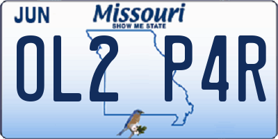 MO license plate OL2P4R