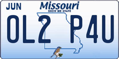 MO license plate OL2P4U