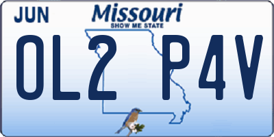 MO license plate OL2P4V