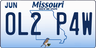 MO license plate OL2P4W