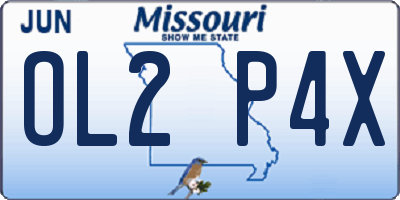 MO license plate OL2P4X