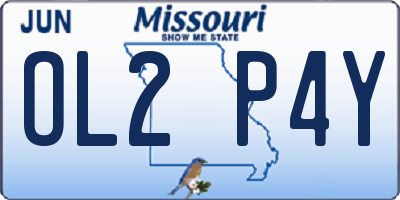 MO license plate OL2P4Y