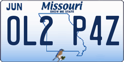 MO license plate OL2P4Z