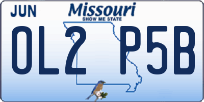MO license plate OL2P5B
