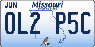 MO license plate OL2P5C
