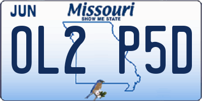 MO license plate OL2P5D