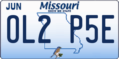 MO license plate OL2P5E