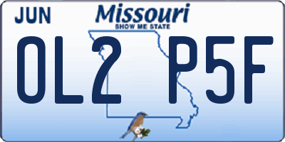 MO license plate OL2P5F