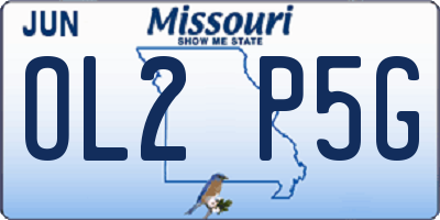 MO license plate OL2P5G