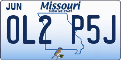 MO license plate OL2P5J