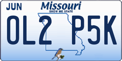 MO license plate OL2P5K