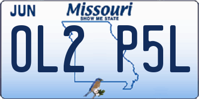 MO license plate OL2P5L