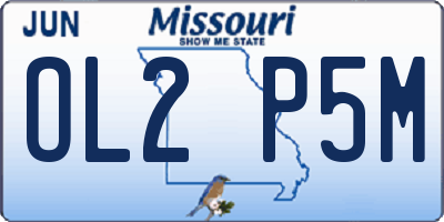 MO license plate OL2P5M
