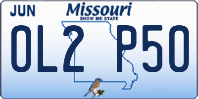 MO license plate OL2P5O