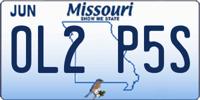 MO license plate OL2P5S