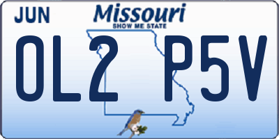 MO license plate OL2P5V