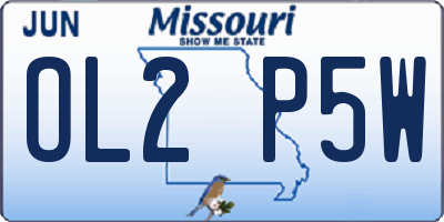 MO license plate OL2P5W