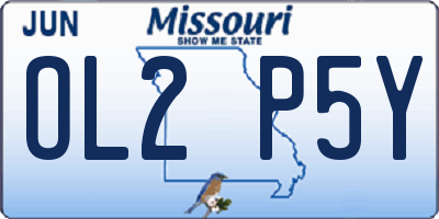 MO license plate OL2P5Y
