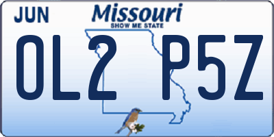 MO license plate OL2P5Z