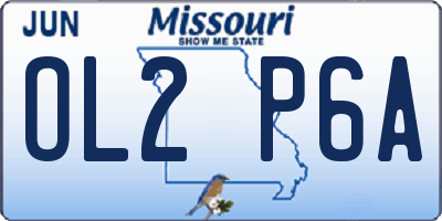 MO license plate OL2P6A